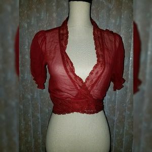 Guess Sheer Shrug with beaded detail.  Sz. L